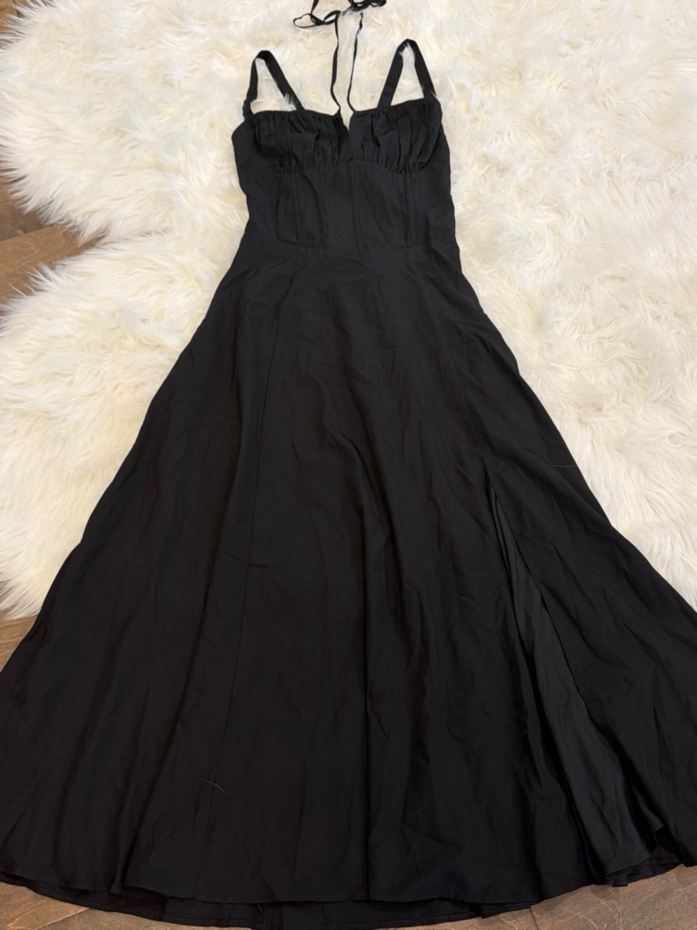 Women's Black Halter Maxi Dress - Sleek Evening Gown